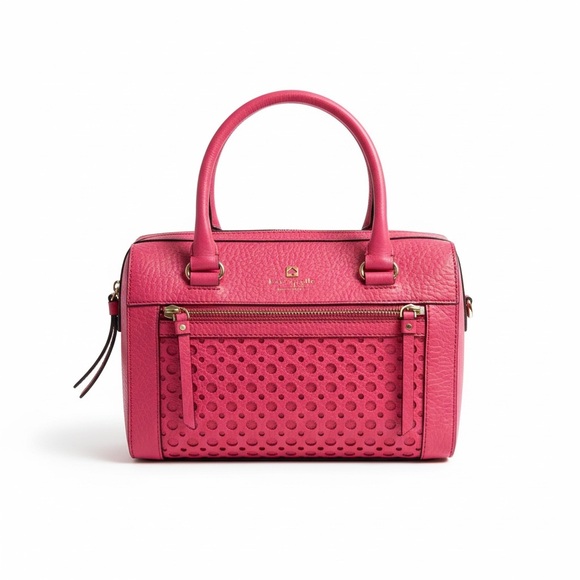 kate spade Handbags - Kate Spade Pink Pebbled Leather Satchel Crossbody Gold Hardware